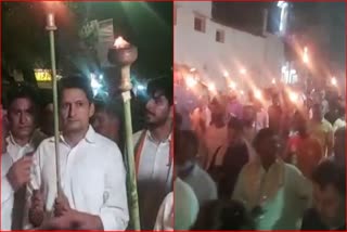 Congress Torch Procession in Faridabad