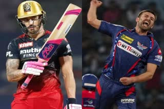 IPL 2023 RCB VS Lucknow  Markwood 1 over 7 balls 150 km speed and Faf duplesis long sixer