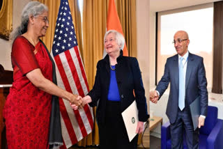 FM Meets US Treasury Secretary ETV BHARAT