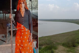 WOMAN RESCUED HER HUSBAND FROM CROCODILE IN CHAMBAL RIVER AT KARAULI DISTRICT OF RAJASTHAN