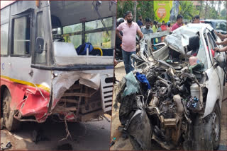several killed in Karnataka Car bus accident and many people drowned in river at belagavi
