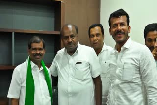 M P Kumaraswamy joins JDs after resigning as BJP M