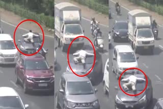traffic-police-dragged-on-car-bonnet