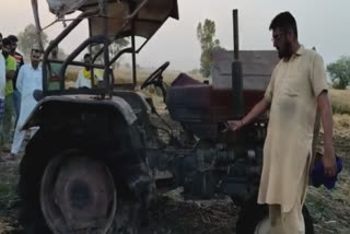 Wheat crop rotted, tractor also caught fire in Moga
