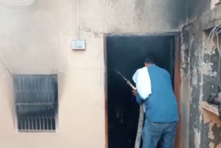 fire in jjp leader house in bhiwani