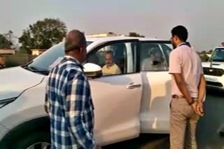 CM Basavaraj Bommai car check at check post