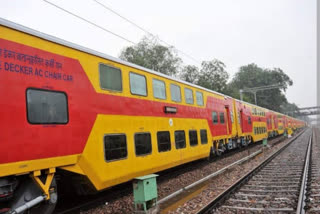 Smoke emanates from wheels of Delhi-bound double decker train