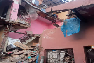 House collapsed due to Gas cylinder explosion in Nangloi
