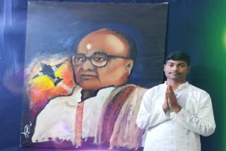 Ayusha Mahapatra made portrait of biju pattnaik