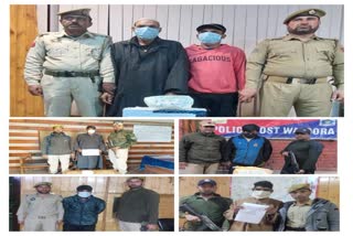 بارہمولہ میں الگ الگ کارروائیوں کے دوران چھ منشیات فروش گرفتار
