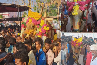 Villagers paid tearful tribute to the dead temple bull near Natham