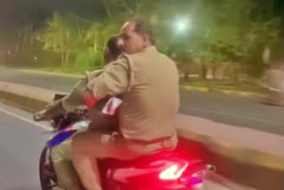 Girls chase policemen riding motorbike without helmets, Video viral