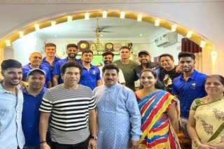 Sachin Tendulkar Mumbai Indians At Tilak Verma Home