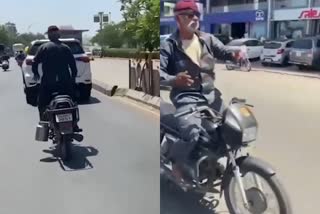 bike stunts old man