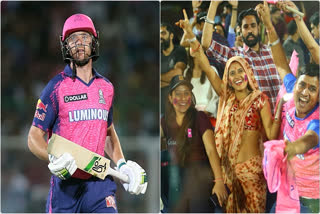 Indian Premier League 2023  jos buttler hit 2nd longest six  Lucknow Super Giants  ಎರಡನೇ ಅತಿ ಉದ್ದದ ಸಿಕ್ಸರ್ ಬಾರಿಸಿದ ಬಟ್ಲರ್​ ​ಆರ್​ಸಿಬಿ ಹೆಸರಲ್ಲಿದೆ ಫಸ್ಟ್ ಲಾಂಗೆಸ್ಟ್​​ ಸಿಕ್ಸ್  ಲಕ್ನೋ ಸೂಪರ್ ಜೈಂಟ್ಸ್ ವಿರುದ್ಧದ ಪಂದ್ಯ  ಜೋಸ್ ಬಟ್ಲರ್ ಮತ್ತು ಯಶಸ್ವಿ ಜೈಸ್ವಾಲ್  ರಾಜಸ್ಥಾನ್ ರಾಯಲ್ಸ್ ಸ್ಟಾರ್ ಓಪನರ್ ಜೋಸ್ ಬಟ್ಲರ್  ಲಕ್ನೋ ಸೂಪರ್ ಜೈಂಟ್ಸ್ ನಾಯಕ ಕೆಎಲ್ ರಾಹುಲ್  ರಾಯಲ್ ಚಾಲೆಂಜರ್ಸ್ ಬೆಂಗಳೂರು