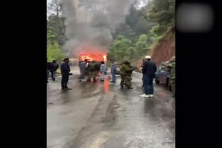 army vehicle fire