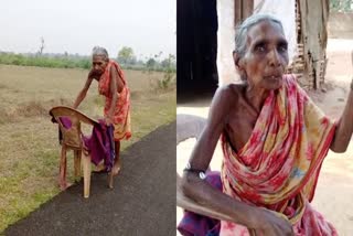 Elderly woman forced to walk