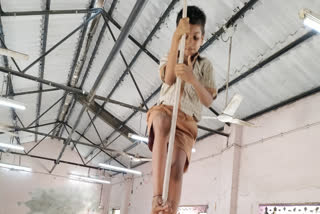 Training of Mallakhamba on rope