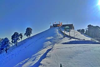 Snowfall in Mata Shikari Temple area