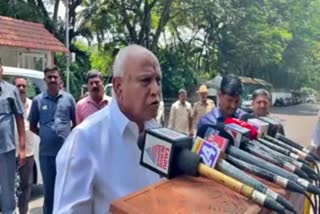 Former CM Yeddyurappa spoke to reporters.