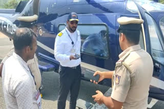 EC officials check DK Shivakumar's helicopter with his kin on board