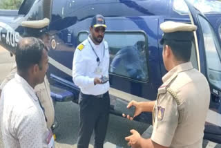 The election officials searched for the helicopter that brought DK Shivakumar's family
