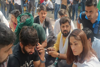 WRESTLERS PROTEST AT JANTAR MANTAR IN DELHI