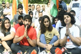 Wrestlers Protest Against WFI ETV BHARAT