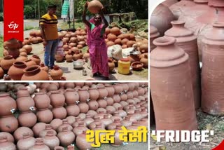 sale of clay pots and jugs in Bokaro summer season