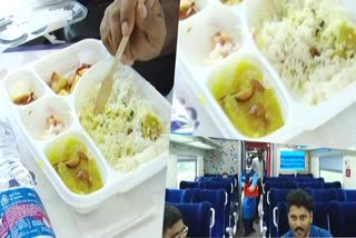 First day menu in Vande Bharath express  രാവിലെ ലഘുഭക്ഷണവും ഫ്രൂട്ടിയും  ഉച്ചയ്‌ക്ക് വെജ് ബിരിയാണി വിത്ത് പായസം  വിഭവ സമൃദ്ധമായി വന്ദേ ഭാരത് ആദ്യ സര്‍വീസ്  വന്ദേ ഭാരത് ആദ്യ സര്‍വീസ്  വന്ദേ ഭാരത്  വന്ദേ ഭാരത് വാര്‍ത്തകള്‍  തിരുവനന്തപുരം വാര്‍ത്തകള്‍  തിരുവനന്തപുരം ജില്ല വാര്‍ത്തകള്‍  തിരുവനന്തപുരം പുതിയ വാര്‍ത്തകള്‍  kerala news updates  Vande Bharath express news updates  latest news in kerala