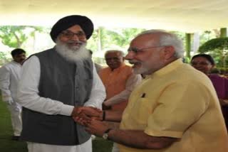 Badal with Modi (file photo)