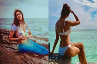 actress divi as sea maiden and shanvisris bikini photos goes viral
