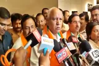 Former CM Yeddyurappa spoke to the media.