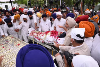 Supporters arrive for the last darshan of late Parkash Singh Badal in Chandigarh