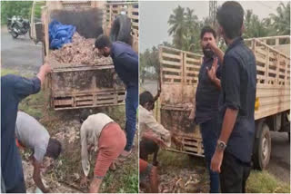 Mavuthampathi panchayat  chicken waste  Kerala man dumped chicken waste on tamilnadu  50000 rs fine for dumping chicken waste  chicken waste dumped at valaiyar  കോഴിമാലിന്യം  കോഴിമാലിന്യം തള്ളി  തൃശൂർ സ്വദേശിയ്‌ക്ക് പിഴ  വാളയാറിൽ കോഴിമാലിന്യം തള്ളി  മാവുത്താംപതി പഞ്ചായത്ത്  മാലിന്യം തള്ളി