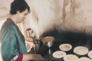 priyanka gandhi makes dosa at mysuru restuarant