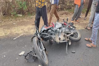 Unknown vehicle hit bike in sagar