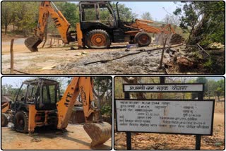 JCB engaged in road construction work set on fire in Chaibasa