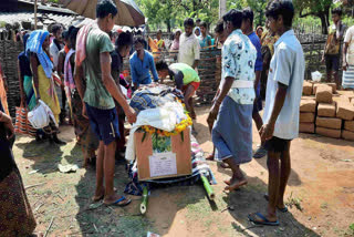 Mortal remains of the matyr Jairam Podiam brought to his village