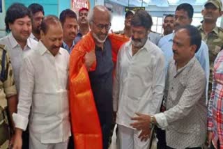 Rajinikanth reaches Vijayawada