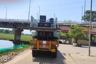 Water hyacinth will remove from machine