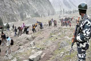 CRPF personnel on duty during Amarnath Yatra