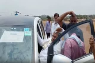 EX CM Siddaramaiah slipped while getting in the car