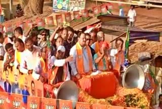 JP Nadda held a huge road show in Basavapatnam.