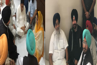 Navjot Singh Sidhu reached Badal village and shared his grief with the family on the death of Sardar Parkash Singh