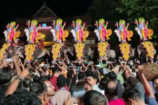 Iconic Thrissur Pooram held in full grandeur, Messi featured during 'Kudamattam'