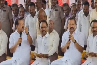 Higher Education Minister Ponmudi once again under controversy for disrespecting the public at government event in Viluppuram