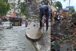 overnight rain in Chennai Anna salai and GB Road get waterlogged