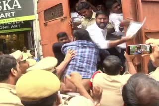 police arrested nsui state president balmoori venkat and activists