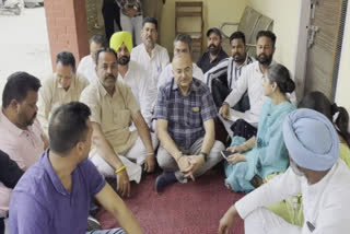In Moga, mayor councilors staged a protest outside the corporation commissioner's office